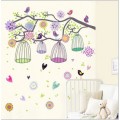 Two Birds Living in Colorful Tree Wall Sticker